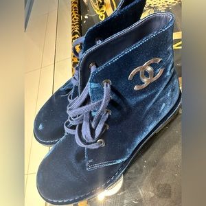 limited edition chanel velvet women’s booties